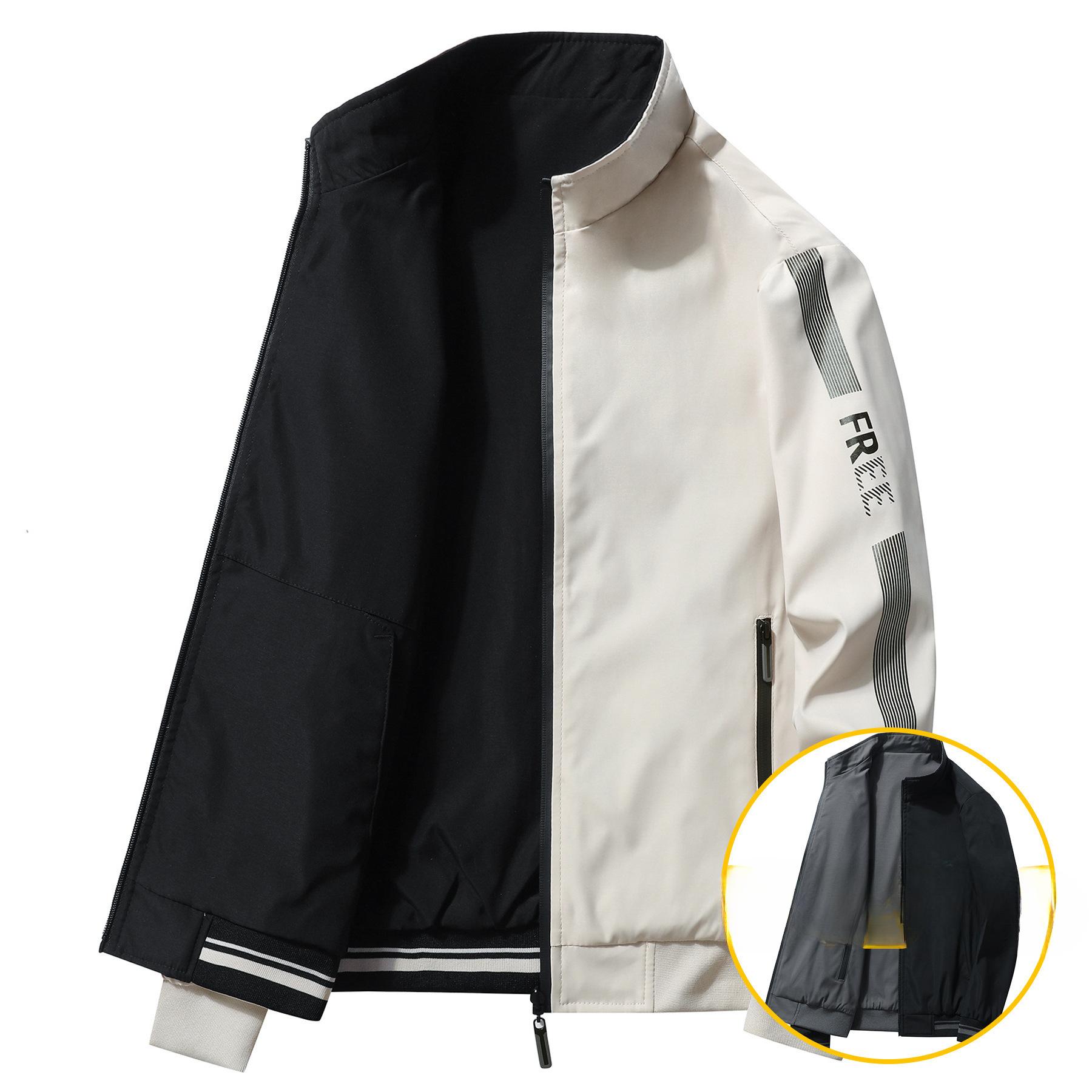 

Двусторонняя куртка мужская весна и осень свободная хлопковая одежда летная одежда бейсбольная одежда деловая повседневная мужская куртка 4XL