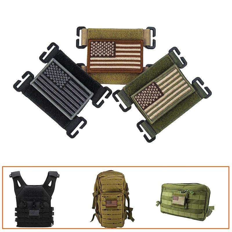 MOLLE System Attachment Hook and Loop Panel Tactical Patches Board Vest Backpack Convenient ID Patch Badge Pad Converter Strips