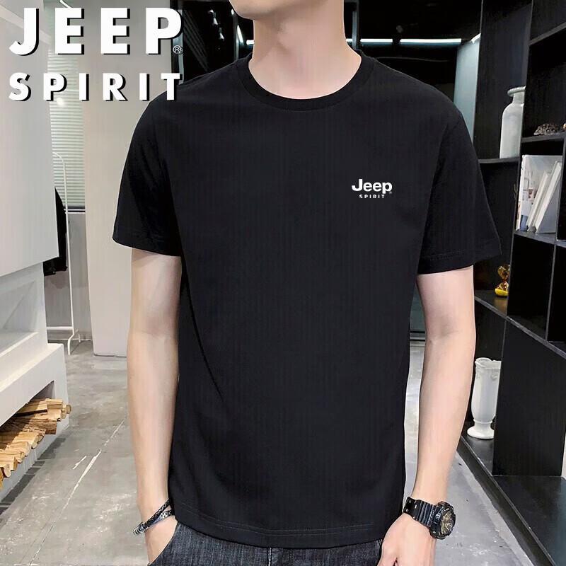 JEEP SPIRIT Men s Heavyweight Cotton Crew Neck T-Shirt M
