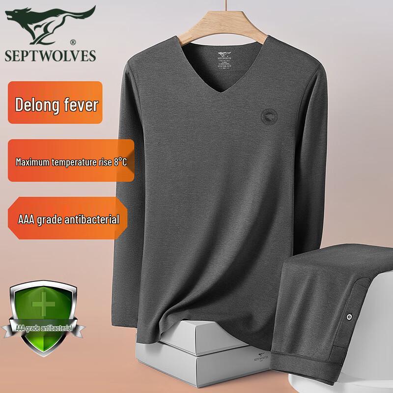 

Septwolves Men s V-Neck Seamless Thermal Underwear Set