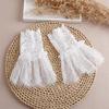 1 Pair Decorative Lace Sleeves Decorated Cuffs Fake Sleeve For Wedding Dress Wild Flounces Wrist Sleeves Pleated Wrist Cuffs