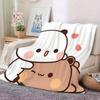 Bubu Dudu Love-Themed Flannel Blanket - Suitable for Sofas, Beds, Travel, Camping, Offices, Made of Flannel Fabric