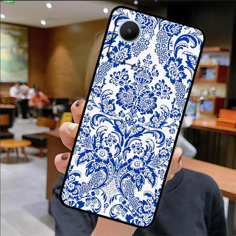 Blue and White Porcelain Case For Realme 14 Pro Plus 12 10 11 13 GT 6 6T 5 GT7 Pro C61 C55 C51 C21Y C25S C67 C75 C53