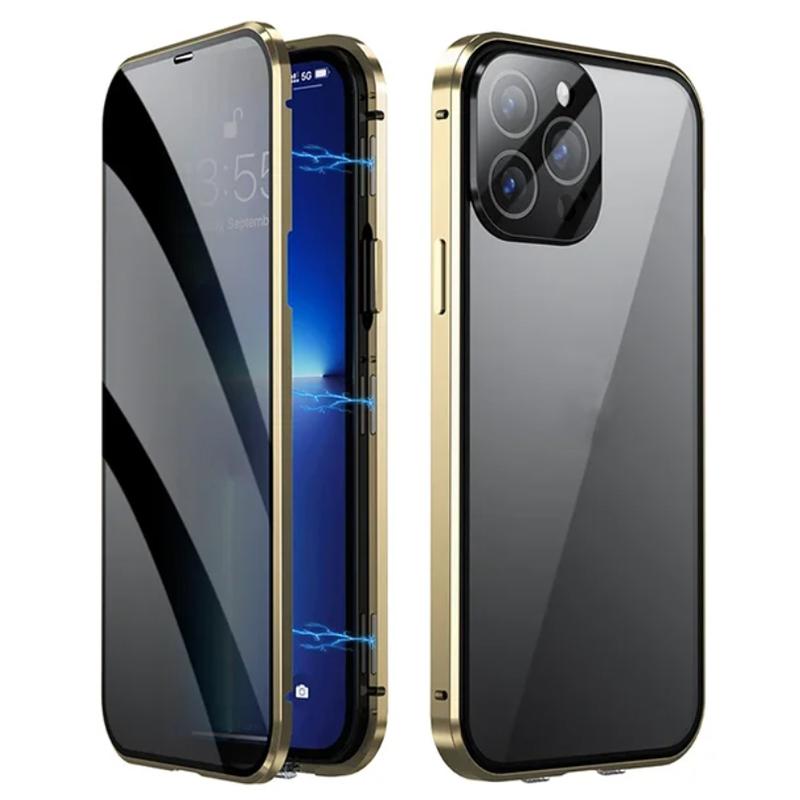 Funda Magnética Metálica Anti Miradas Indiscretas de Privacidad Para iPhone 17 16e 15 14 13 12Pro Max Funda Magsafe Protección 360 Funda de Teléfono a Prueba de Golpes