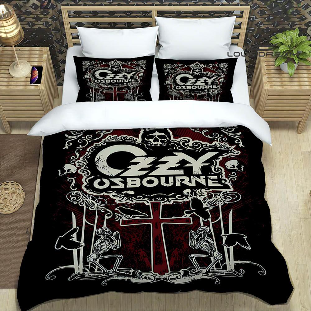 Set Biancheria da Letto Stampati Ozzy Osbourne squisito set di biancheria da letto copripiumino set piumone set biancheria da letto lusso regalo di compleanno