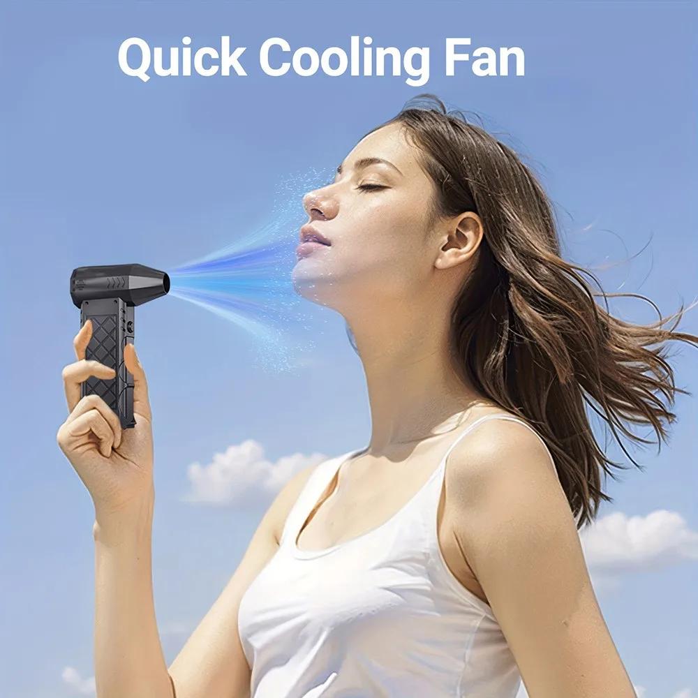 2026 New Portable Electric Air Duster Cleaning Blower Tool 130000RPM Turbo Jet Fan 4 Gears Adjustable Type-C Charging Car Snow Cleaning