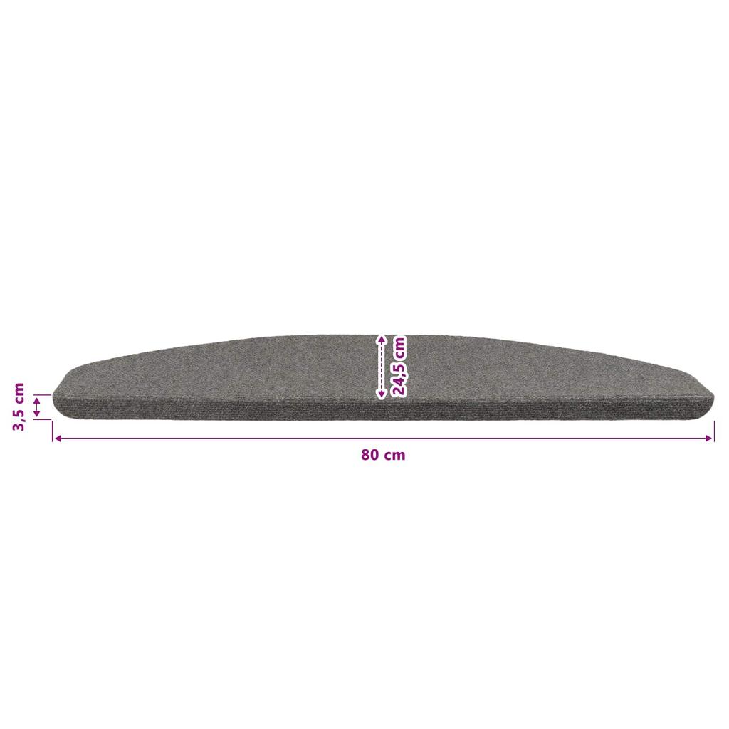 Self Adhesive Stair Protectors 15 pcs Gray 80 x 28 x 3.5 cm