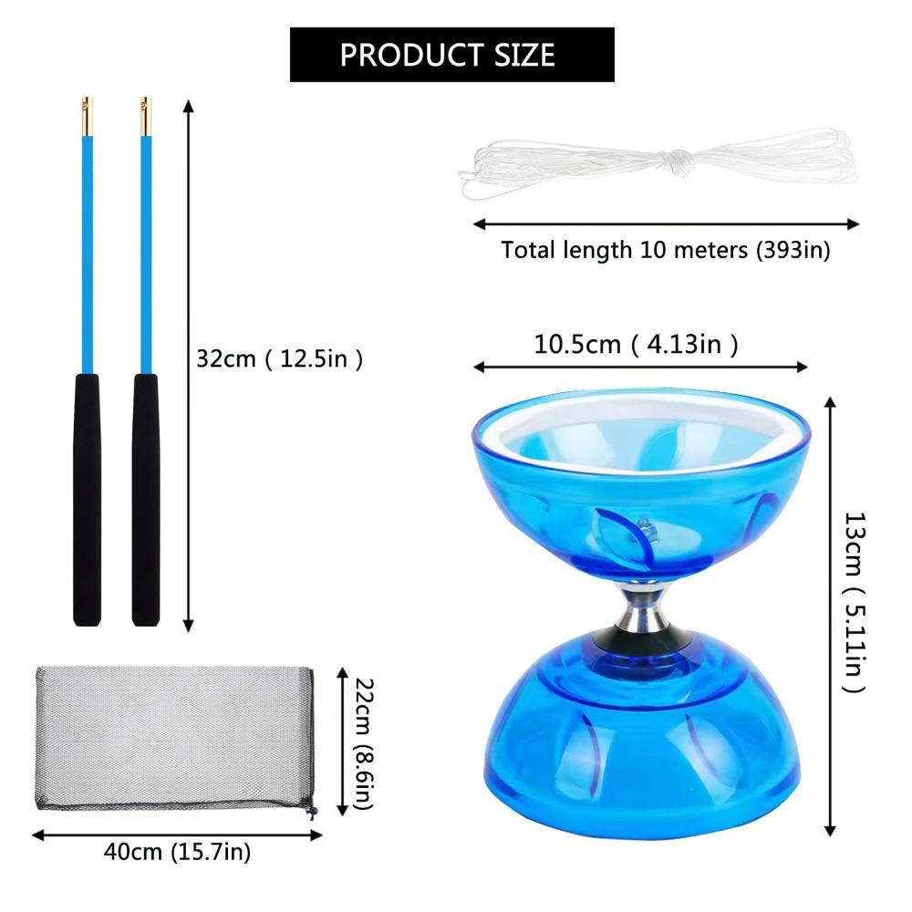 Leather Chinese Diabolo Bowl Shape Mini Diabolo Chinese Yoyo Set Diabolo Toy  Outdoor