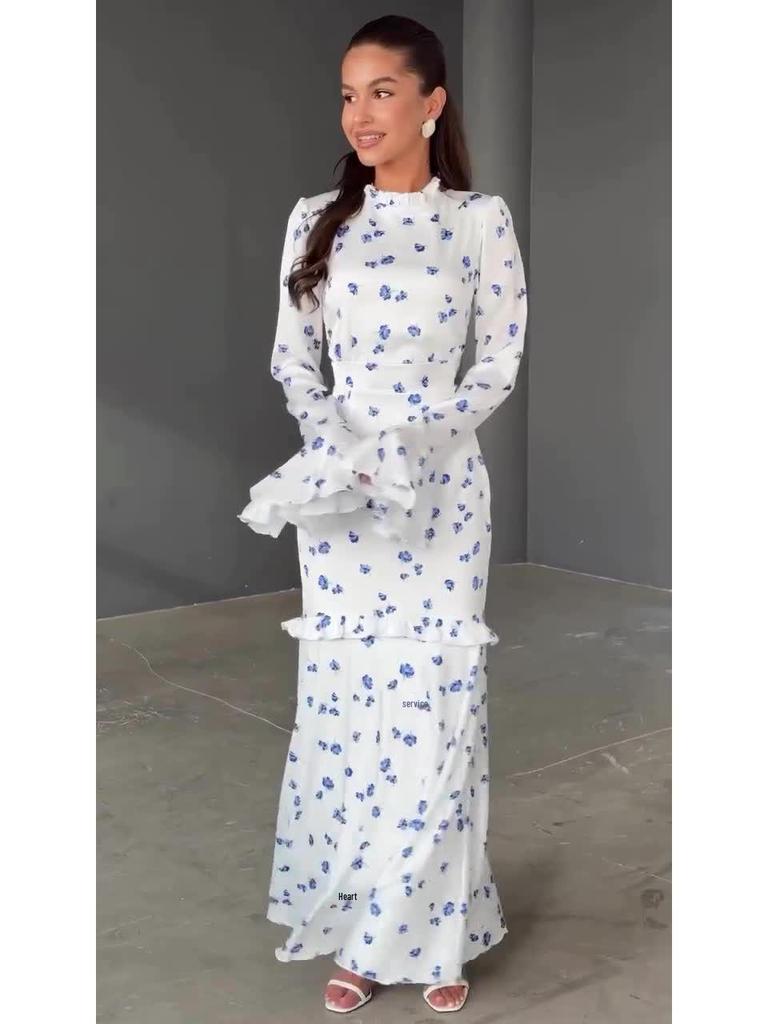 Slim Fit Floral Ruffle Dress - Gentle Spring 2025 Collection