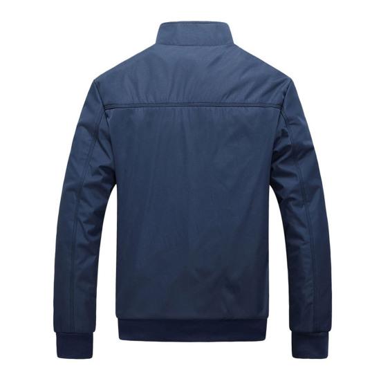 Men Autumn Winter Jacket Stand Collar Long Sleeves Pockets Zipper Closure Male Business Casual Daily Wear Outerwear Coat