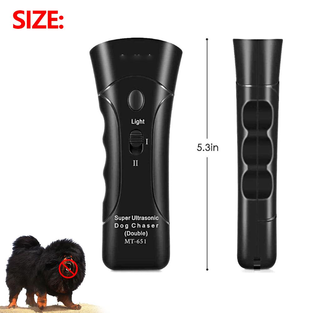 Pet Dog Repeller Anti Dog Barking Device with LED Flashlight Dual Sensor Ultrasonic Bark Control Device 3 Modes for Small Dogs