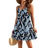 Women's Dresses Sleeveless Loose Casual Floral Print Hem Pleated Beach Dresses
