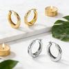1PAIR French Minimalist Gurgling Earrings, High-end Light Luxury 2025 New Popular Niche Unique Temperament Plain Ring Earrings Women