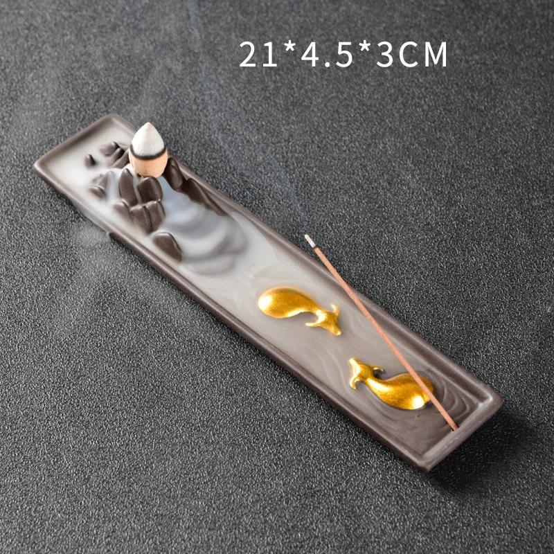 

Ceramic Censer Handicrafts Home Ornaments Landscape Waterfall Backflow Incense Burner Incense Stick Holder Tea Pet Home Decor