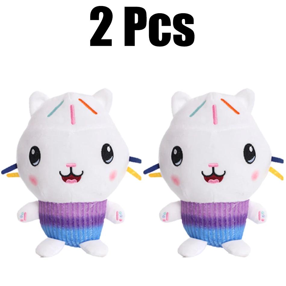 25cm 2 or 8Pcs Gabby doll house plush toy cartoon stuffed animal mermaid cat mermaid plush doll children's Christmas gift