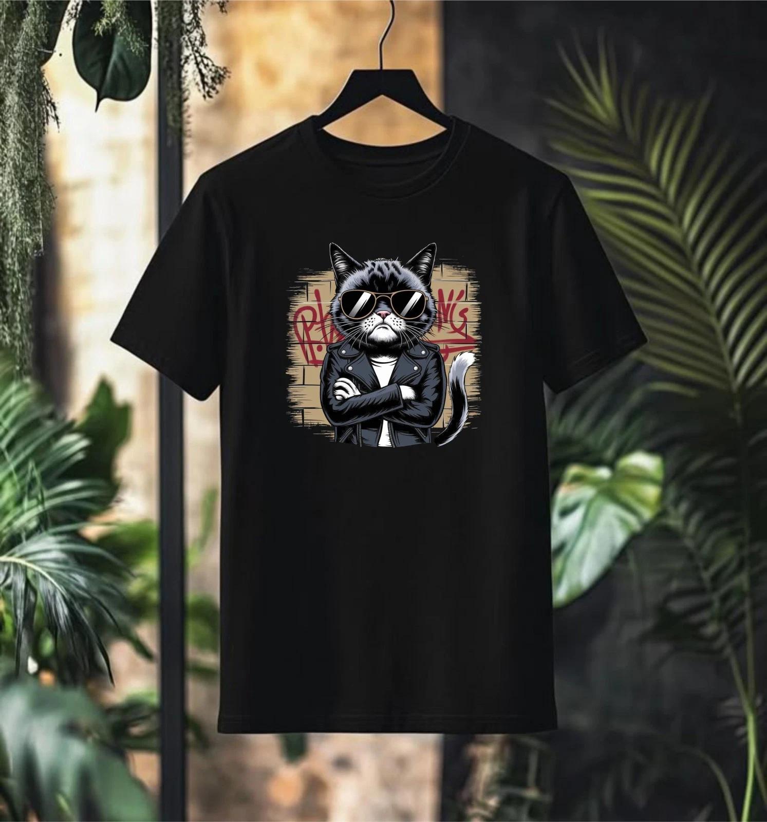 Black Cat Vintage Retro T-Shirt, Black Cat T-shirt, Cat Lovers Tee, Cute Cat Tee 2XL
