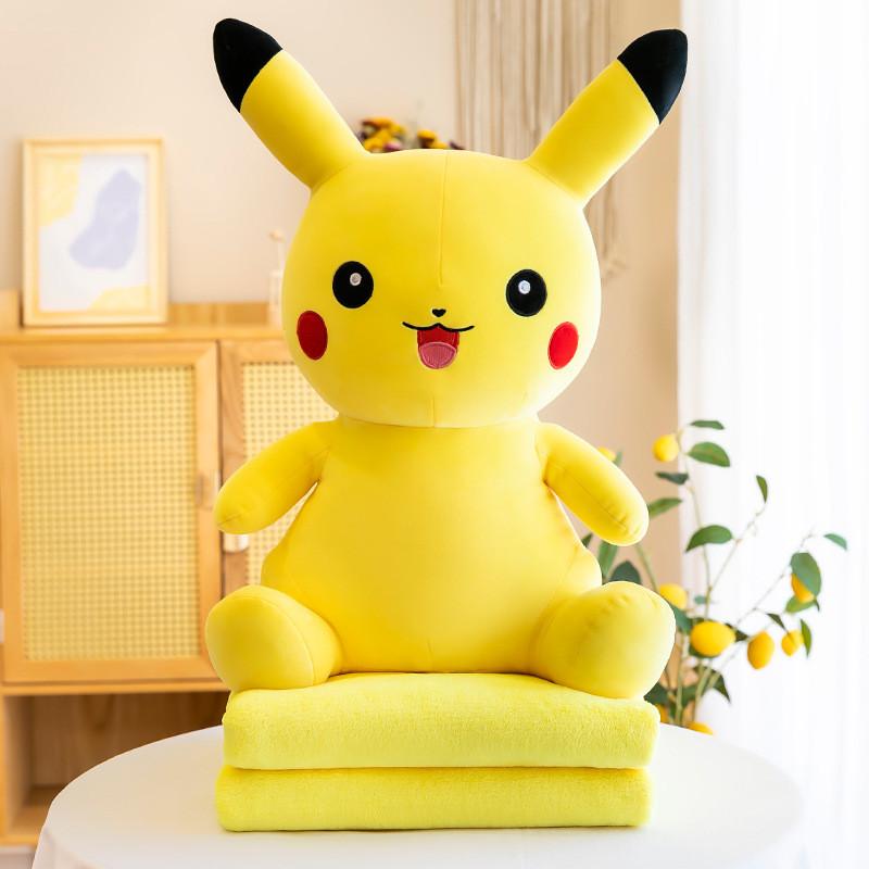 Kissen Cartoon Tier Decken-Set Pikachu Einhorn Schwein Hamster Plüsch Geschenk Spielzeug