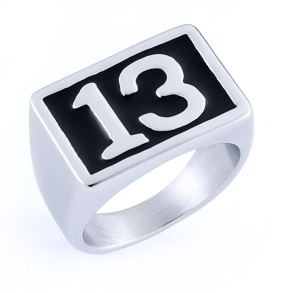 Trend Digital Faith Persönlichkeit Retro 316 Edelstahl Drachenklaue 13 Glückszahl Digital Titanstahlring