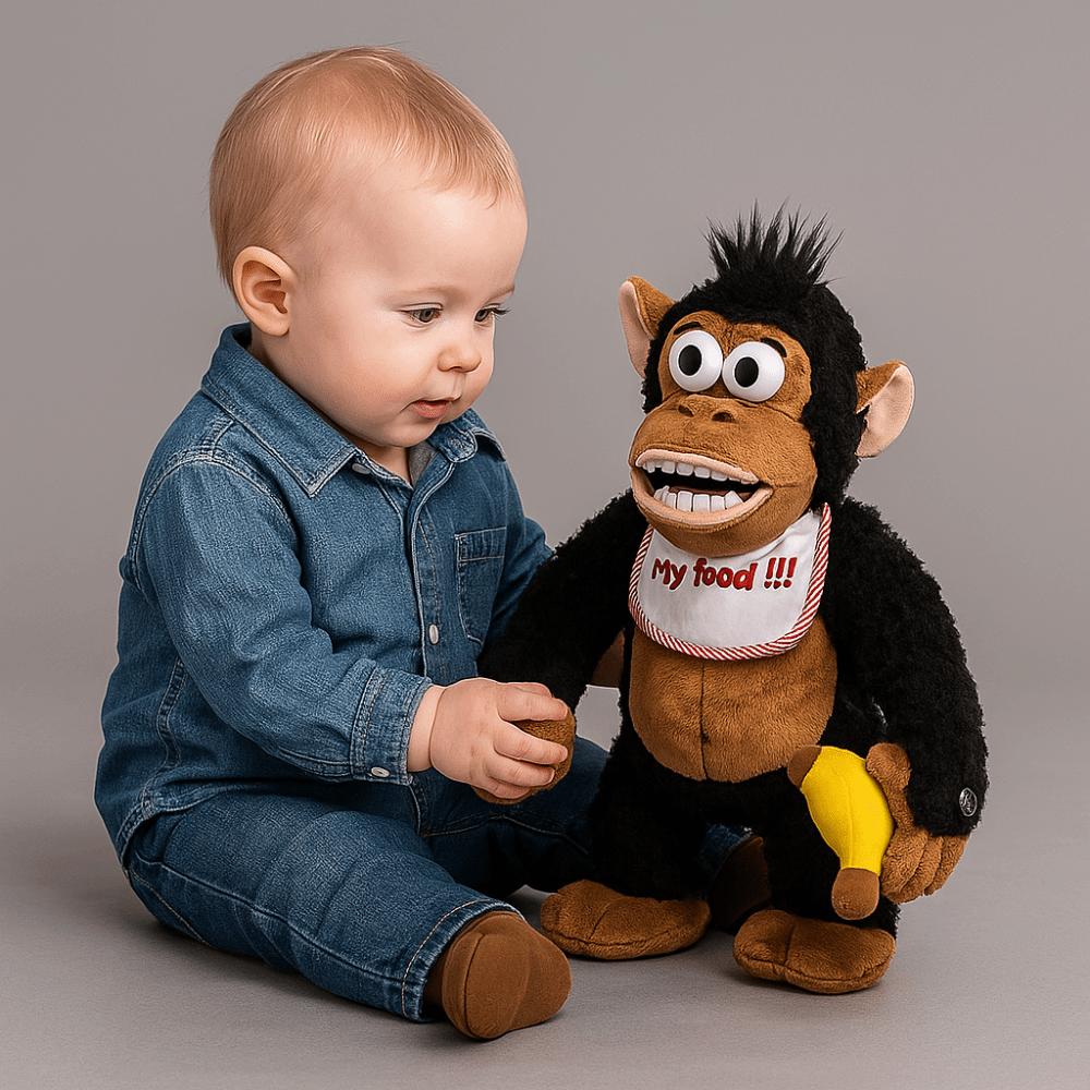 Crying Gorilla Electric Moving Monkey Toy Fluffy Collection Magnetic Monkey Plush Toys Soft Funny Guarding Food Plush Toy
