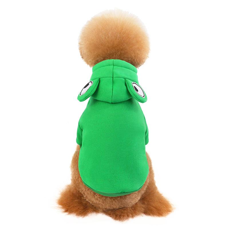 

New pet sweatshirt fleece warm frog transformation dog clothes fox hooded two-legged teddy dough clothes S