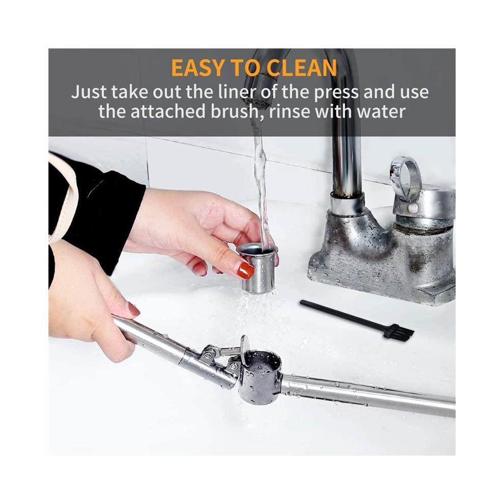 304 Stainless Steel Garlic Press, Meat Grinder, Crusher, Chopper & Peeler Set Rust-proof and Corrosion-resistant Dishwasher Safe