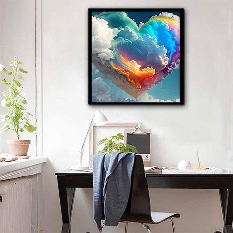 New Arrival 5D DIY Full Circle Diamond Painting "Colorful Clouds of Love" Embroidery Cross Stitch Home Decor Gift
