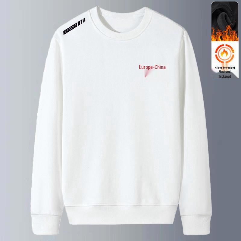 

Fast Shipping Men s Plus Size Autumn/Winter Loose Velvet Hoodie Pullover Long Sleeve T-shirt M (80-100 lbs)