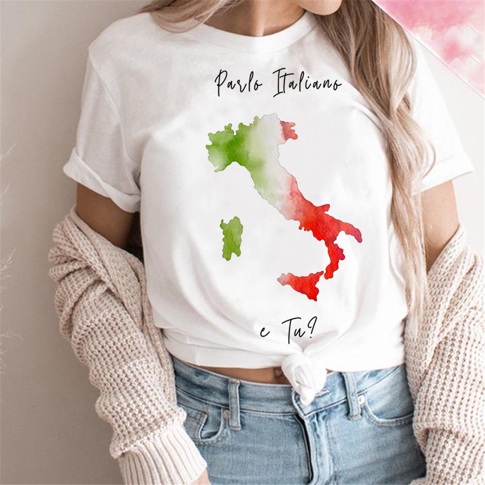 Italy t-shirts women designer graphic Japanese Tee girl graphic manga y2k clothes
