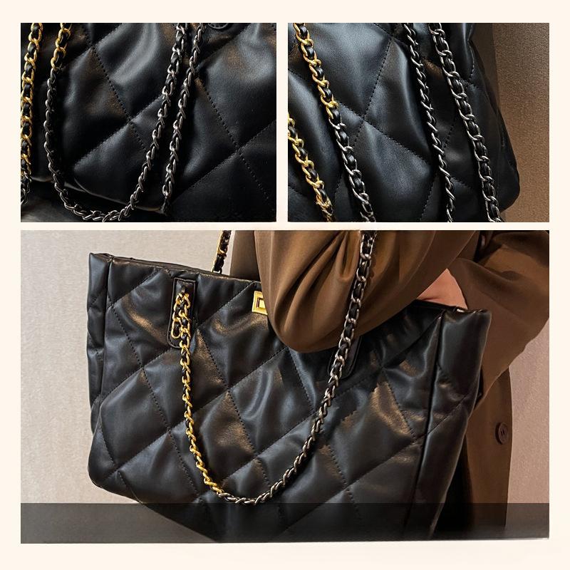 New Fashionable Diamond Checked Shoulder Bag High Quality Large Capacity Tote Bag Chain Multifunctional Classic Casual Handbag