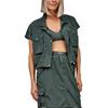 Plaid Stand Collar Short Sleeveless Vest Women Vests Forest-Green 1167380-FRSTR