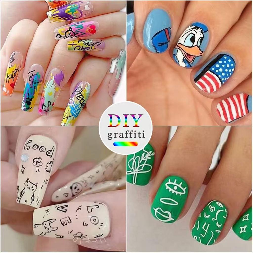 The DIY Nail Pen Is Easy To Use And Convenient For DIY Nail Coloring In Various Occasions. It Is A Multi-color Nail Pen 30ML