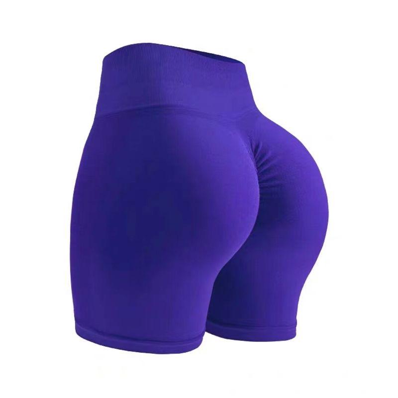 

Benefits~~European and American Style Peach Butt Shorts for Women, Sports Fitness Butt-Lifting Yoga High-Waisted Tummy Control Leggings Blue Purple S code(40-50kg)