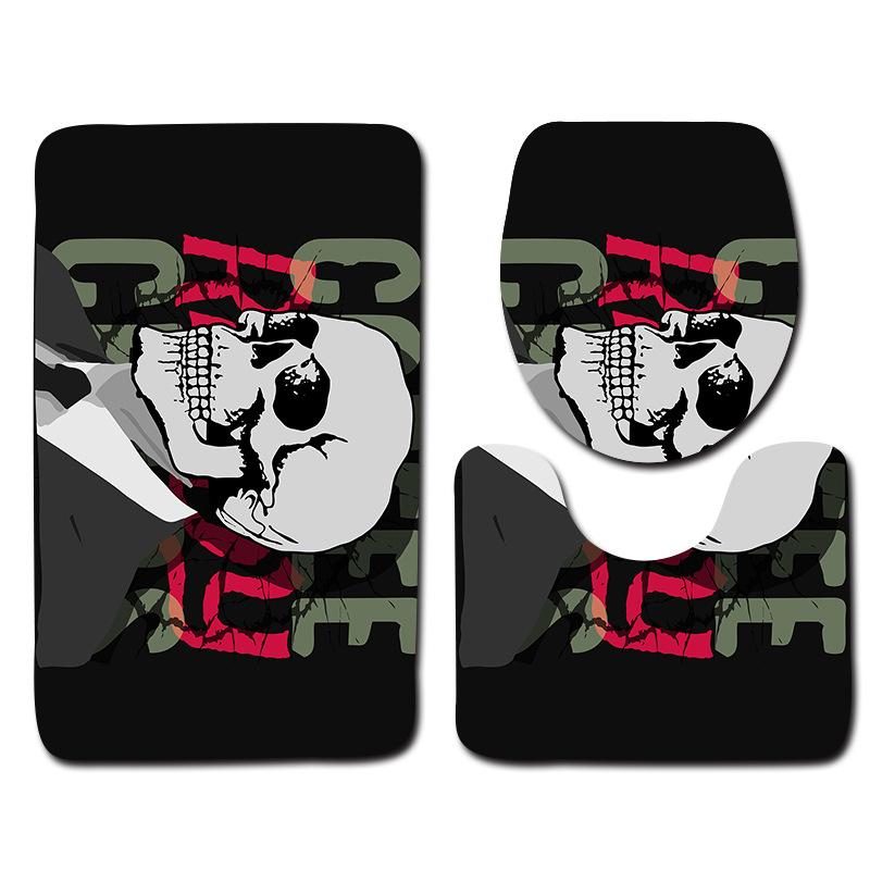 Toilet Three-Piece Floor Mat Bathroom Toilet Carpet Doormat