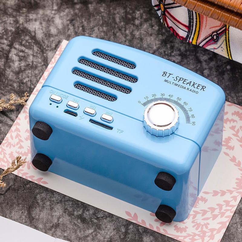 Mini Retro Bluetooth Speaker - Portable, Creative Gift with Radio & Card Insert for Mobile & Computer Use