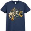 Musik T-Shirt Boombox Gitarre Kopfhörer Retro DJ Sound Grafik T-Shirt