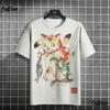Anime Cat T-shirt For Men Summer O Neck Trendy Short Sleeve Tees Oversized Streetwear Casual Sweatshirt Male Basic Clothing Tops