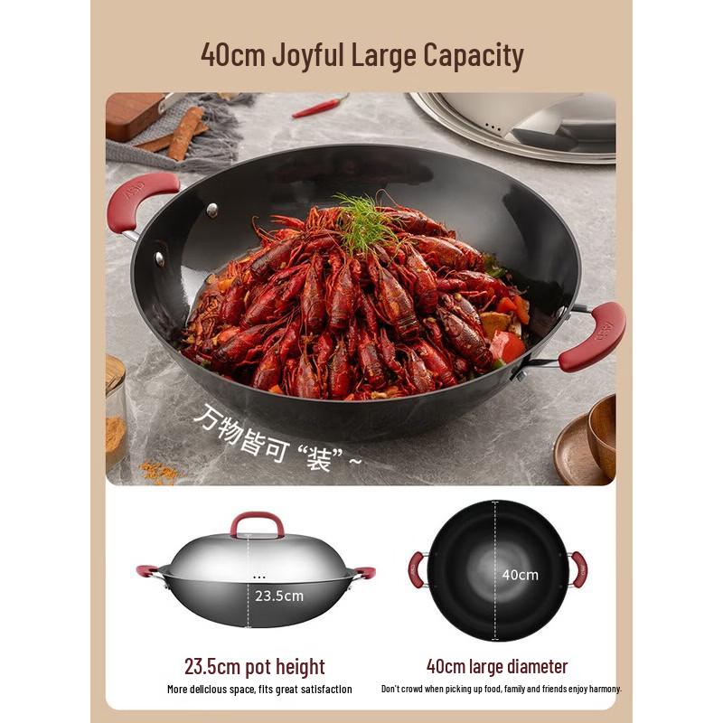 ASD 40cm No-Coating Cast Iron Wok
