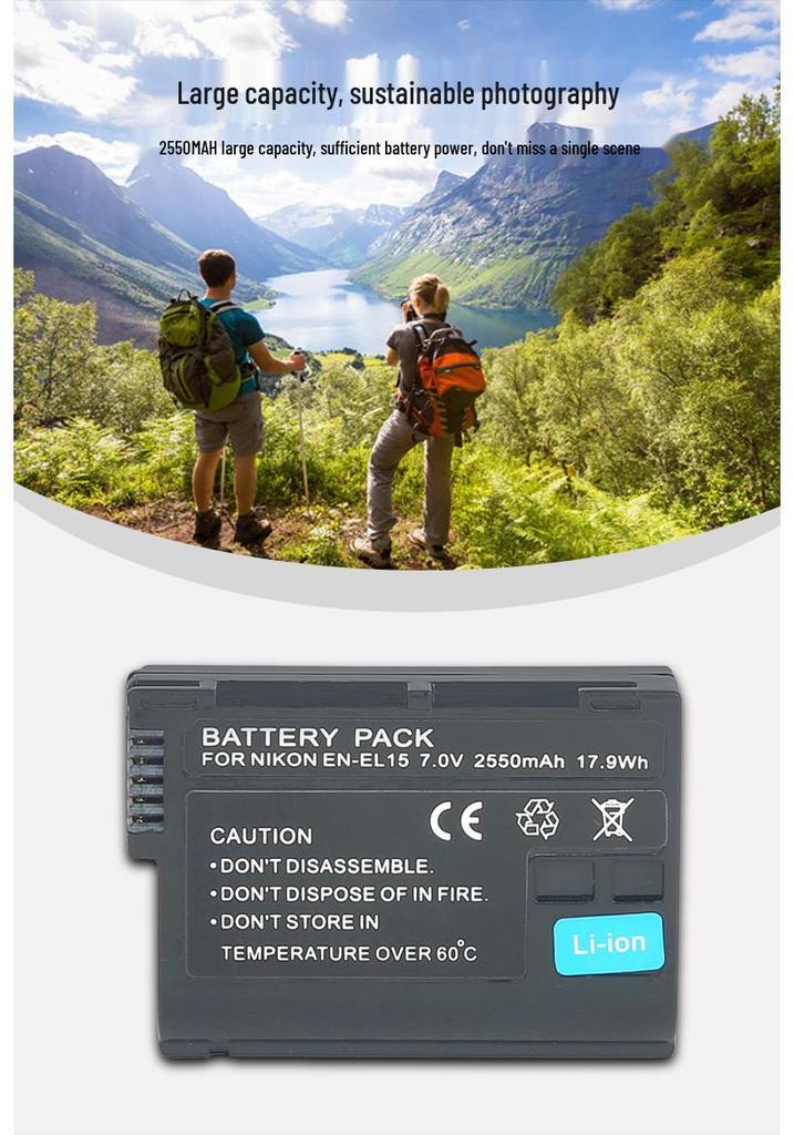 EN-EL15 Camera Battery for Nikon D7100, D800, D810, D7200, D750, D850