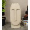 Flower Vase Pot for Home Décor (White, 9.8 inch x 3.9 Inch) - Ceramic Face Shape Artificial Flowers Plants Office Bedroom Living Room