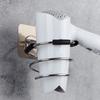 Self-Adhesive Hair Dryer Holder Wall Mounted Bathroom Storage Rack Blower Hanger  Organizer