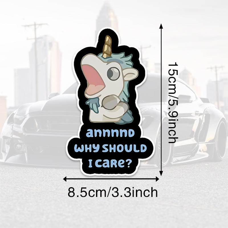 

DS57#8.5x15см Annnd Why Should I Care Симпатичные наклейки на автомобиль с изображением единорога для автомобиля, мотоцикла, транспортного средства 8.5x15cm