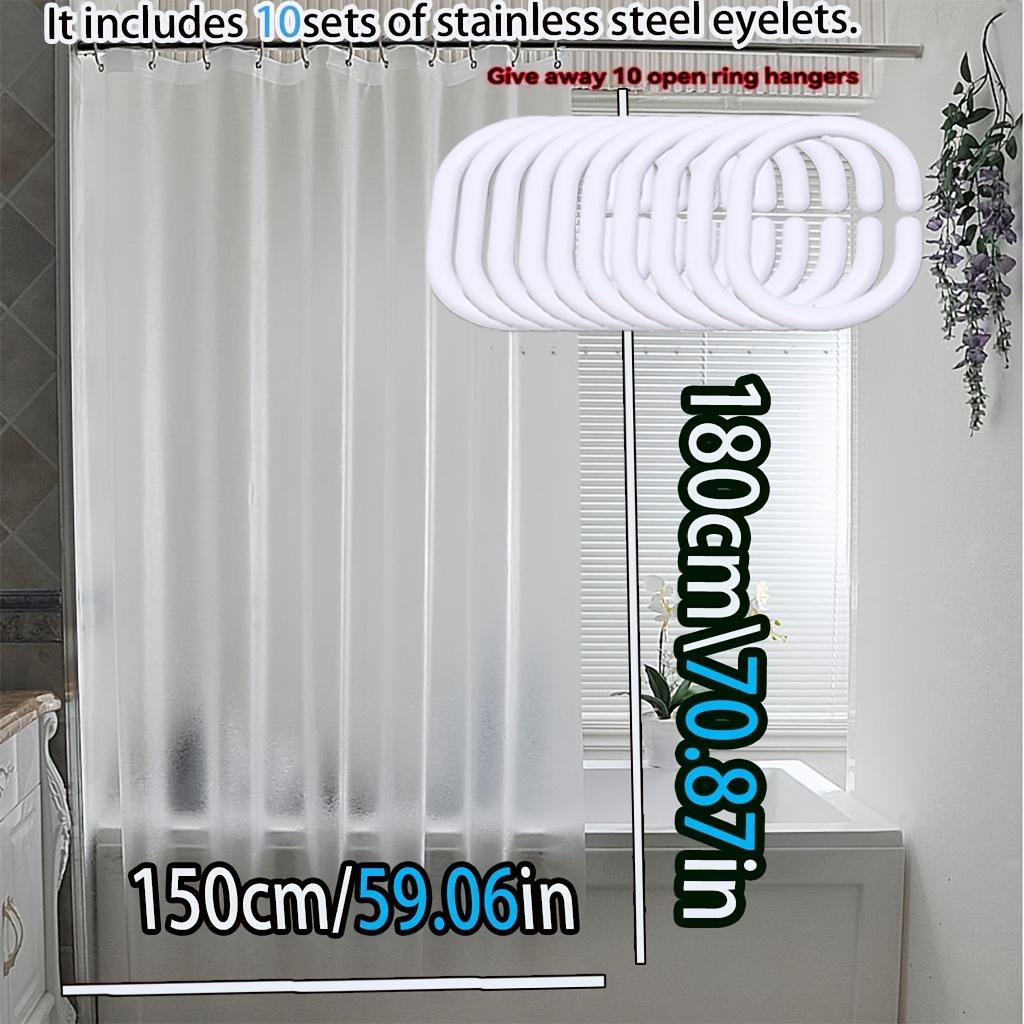 Silk Shower Curtain Waterproof Bathroom Partition Curtain Semi-Transparent 3D Three-Dimensional Silk Peva Material Easy To Clean