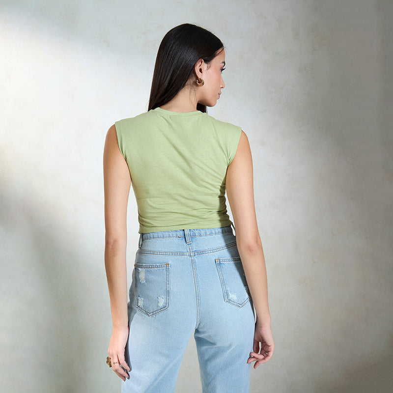 Virgio Women Regular Length Extended Fitted Fit Round Top