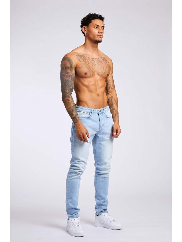 Slim Fit Black High-Waist Men's Denim Trousers