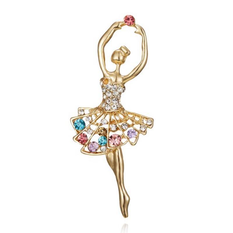 

Dance Girls Ballet Dancing Brooches For Women Artistic Gymnastics Shining Crystal Zircon Brooch Pins Dress Coat Wedding Jewelry
