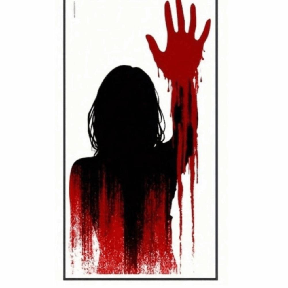 Self-Adhesive Halloween Wall Decals Scary Silhouette Cling Stickers Indoor Use
