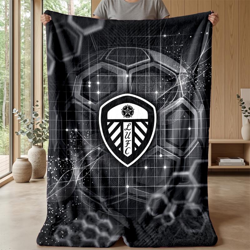 Coperta in Flanella con Stampa Leeds United, Morbida Calda Leggera Coperta da Divano Letto Campeggio