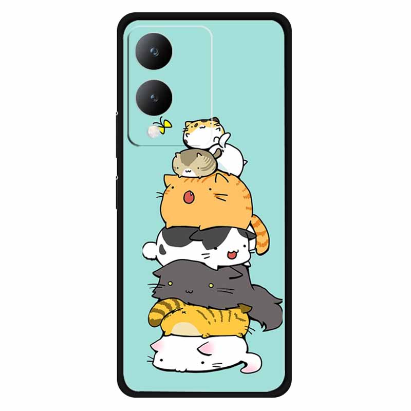 Fundas For Vivo Y17s 4G Case Silicone Wolf Lion Soft TPU Phone Covers for Vivo Y17s 2023 Y 17s Bumper Coque for VivoY17s Black