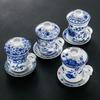 Ceramic Blue And White Office Large Filter Four-Piece Set Meeting Personal Teacup