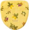 4-Piece Yellow Toilet Mat Set (Made In Japan) - Includes Mat, Lid Cover, Slippers, and Paper Holder Cover. Stylish Provence Ciel Design with Antibacte